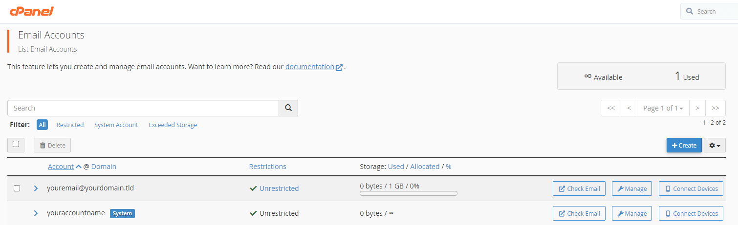 Manage Emails in cPanel